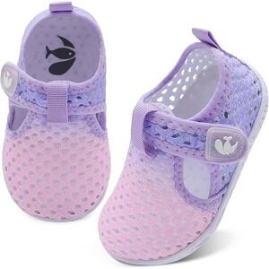 NEW Toddler Size 5C Kids Water Shoes Pink Purple Ombre Mesh Aqua Socks